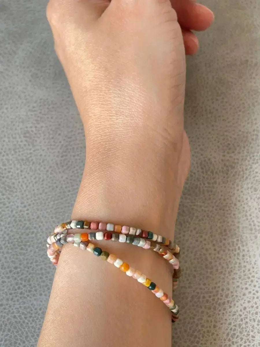 Desert Dawn – Alashan Rainbow Agate Micro-Faceted Necklace view 5